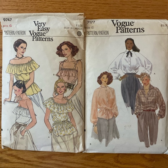 VTG ‘70s Vogue Top/Blouse Patterns Set of 7 - Picture 11 of 11